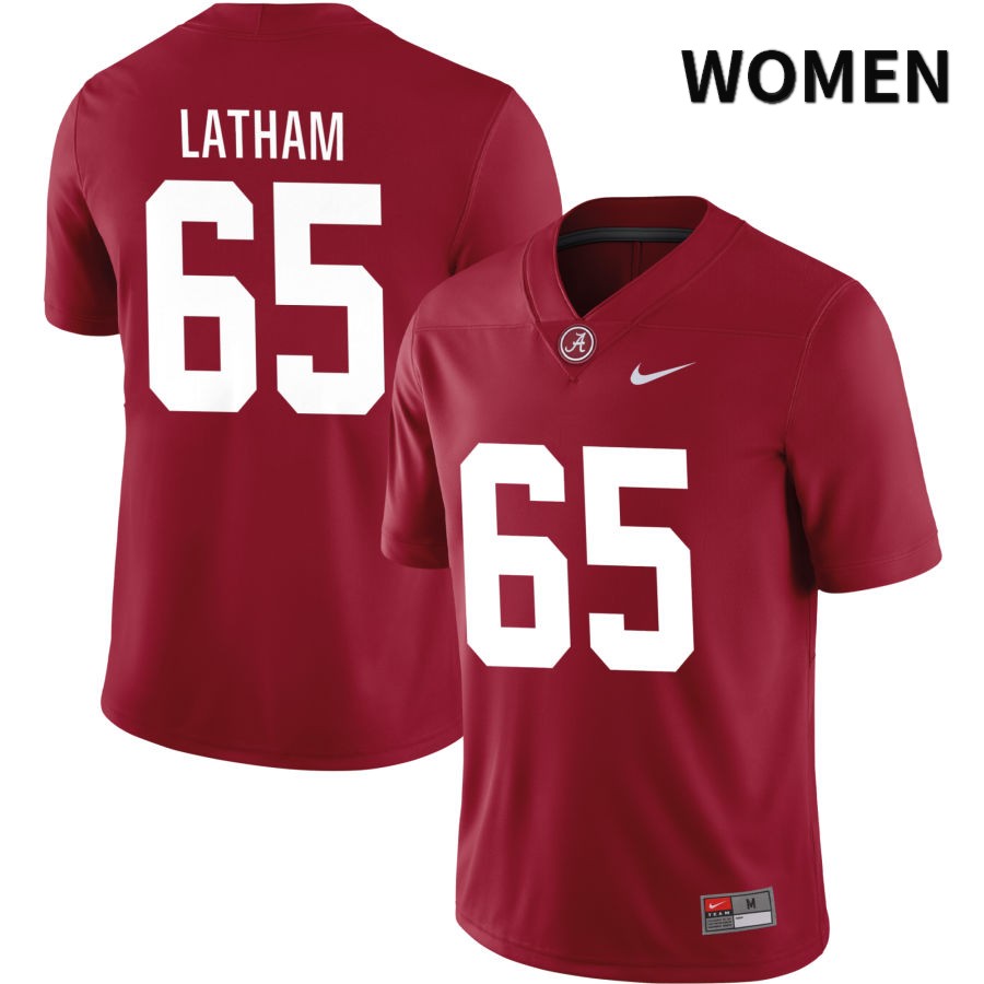 Alabama Crimson Tide Women's JC Latham #65 NIL Crimson 2022 NCAA Authentic Stitched College Football Jersey HC16A58MM